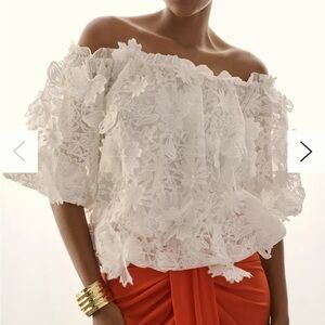 Anthropologie Forever That Girl Floral Appliqué Top NWT